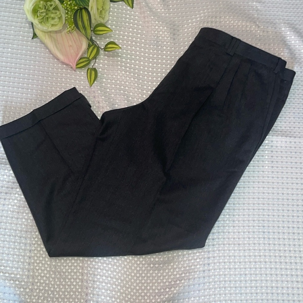 Polo Ralph Lauren 100 Pure Wool Gray Black Pleated Pants Mens 42x28
